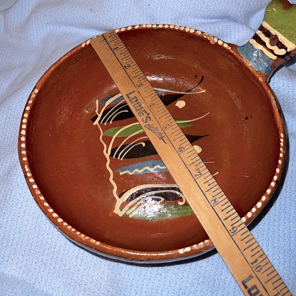 Mexican Tlaquepaque Nesting Bowls 2 Piece Set Redware Pottery Glazed Terra Cotta - Picture 14 of 15
